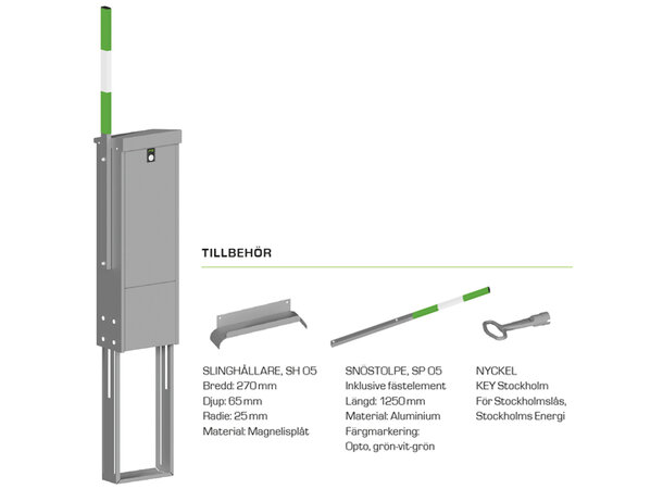 Enoc markskåp 390x207x995 lackat grå med EBR lås, Godkänt enligt Robusta Nät 